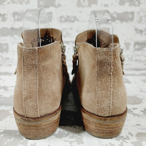 Dolce Vita Sofie Tan Suede Leather Side Zip Ankle Bootie K617 - Picture 6 of 11